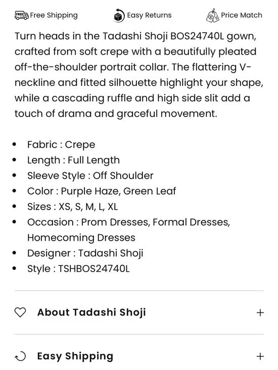 Tadashi crepe dress
Lavender
Worn once
Large - Picture 4 of 10